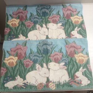 Park B. Smith Vintage Tapestry Bunny Print Fabric Place Mats Set Of 2